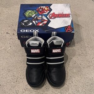 Geox Kids Black and White Marvel Sneakers